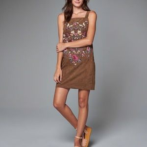Abercrombie Embroidered Faux Suede Shift Dress